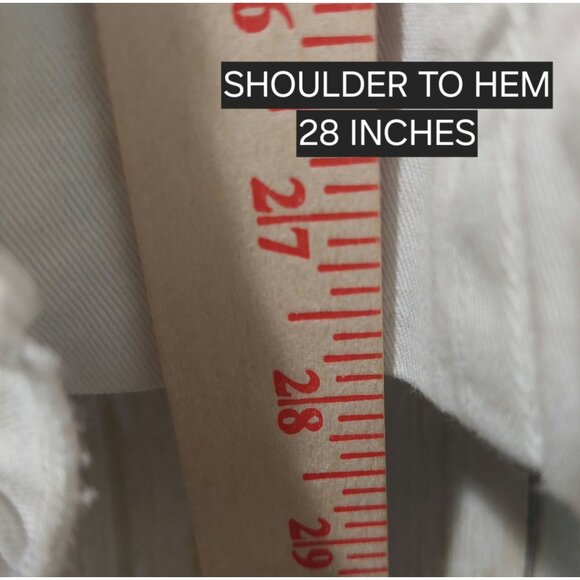 NWOT Aziz White Double-Breasted Belted Trench Coat With Ruffle Accents Medium - Picture 4 of 11